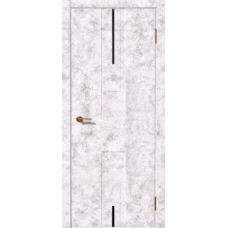 Дверь межкомнатная Дубрава Сибирь Флор КРОКУС бетон, стекло черное